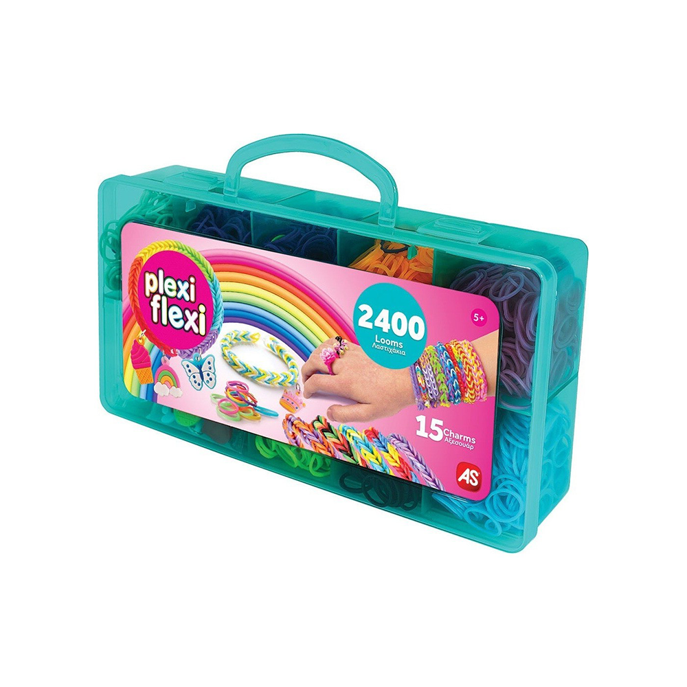 AS Company Plexi Flexi Θήκη με 2400 Λαστιχάκια & 15 Αξεσουάρ 