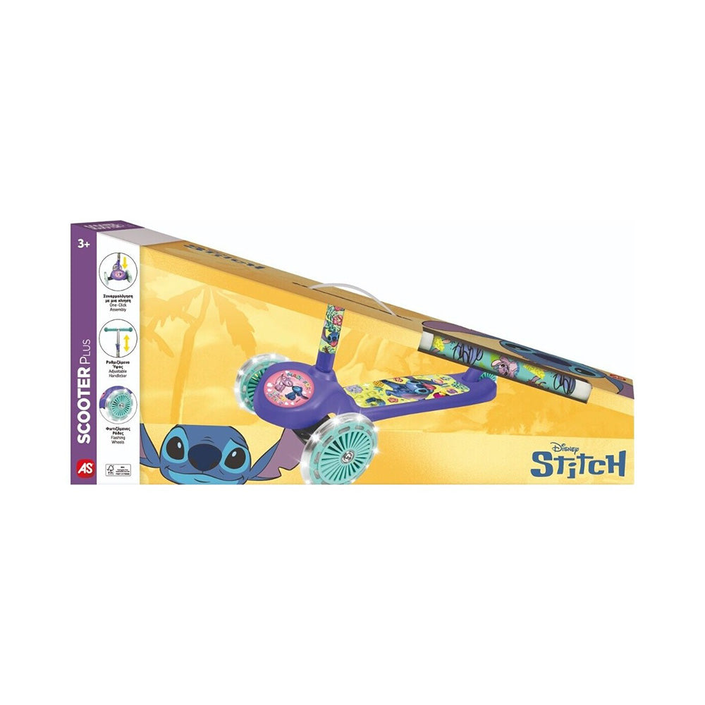 AS Σετ Λαμπάδα Scooter Plus με Φωτιζόμενες Ρόδες Disney Stitch Για 3+ Χρονών