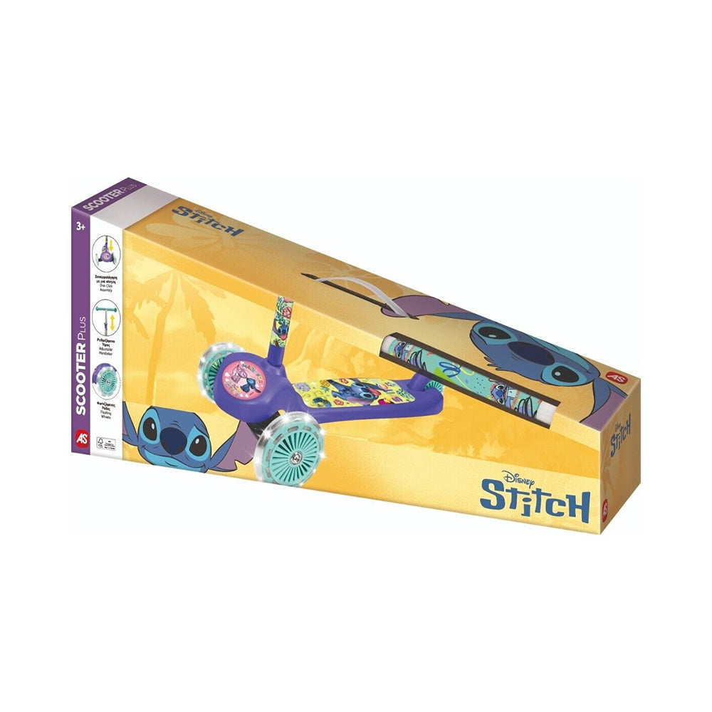 AS Σετ Λαμπάδα Scooter Plus με Φωτιζόμενες Ρόδες Disney Stitch Για 3+ Χρονών
