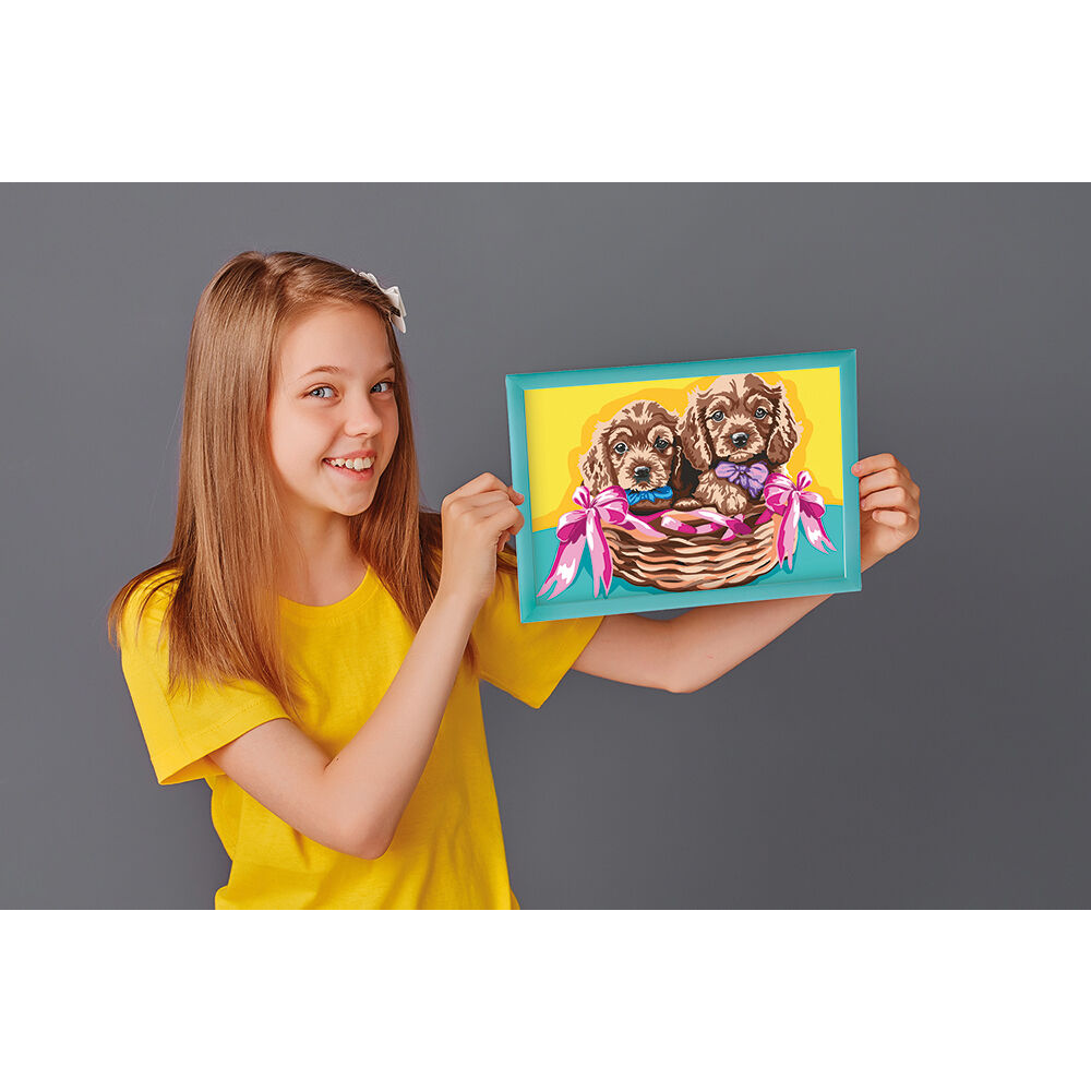 Paint & Frame Ζωγραφίζω Με Αριθμούς Αdorable Puppies Για Ηλικίες 9+ Χρονών