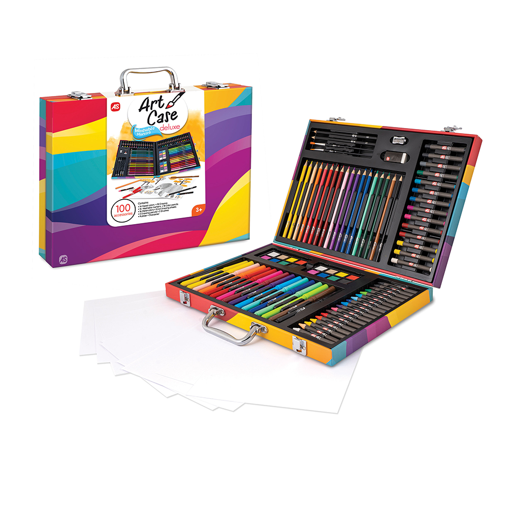 AS CompanyAS Κασετίνα Ζωγραφικής Ξύλινη Deluxe Rainbow Με 100 Αξεσουάρ Για 3+ Χρονώνpapell.gr