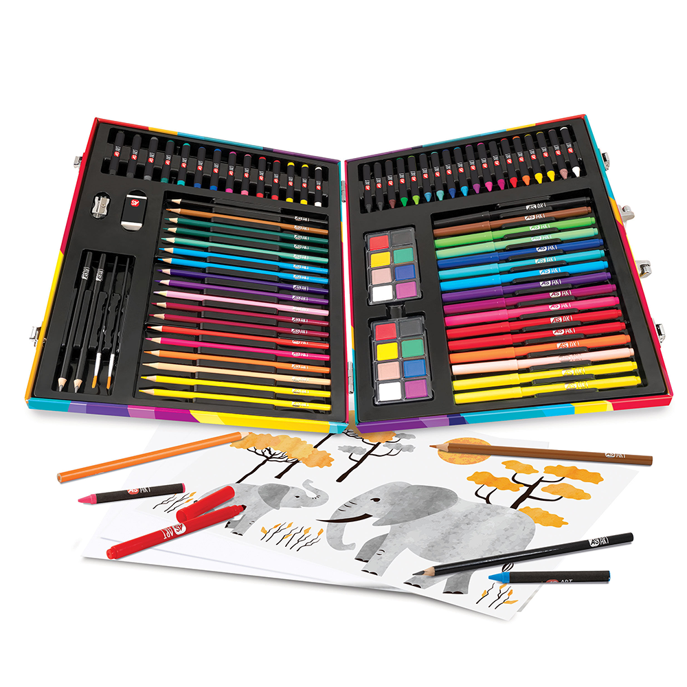 AS CompanyAS Κασετίνα Ζωγραφικής Ξύλινη Deluxe Rainbow Με 100 Αξεσουάρ Για 3+ Χρονώνpapell.gr