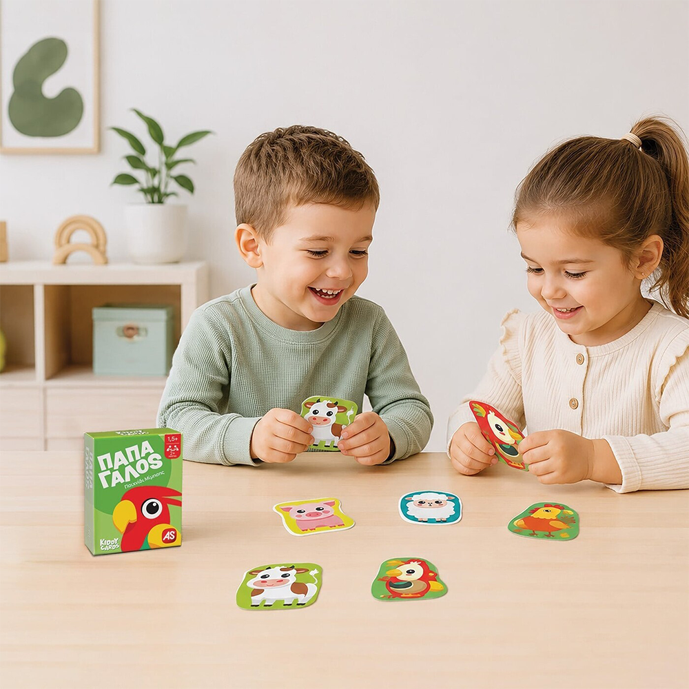 AS Games Kiddy Cards Παπαγάλος Παιχνίδι Μίμησης με Κάρτες για 1,5+ Ετών