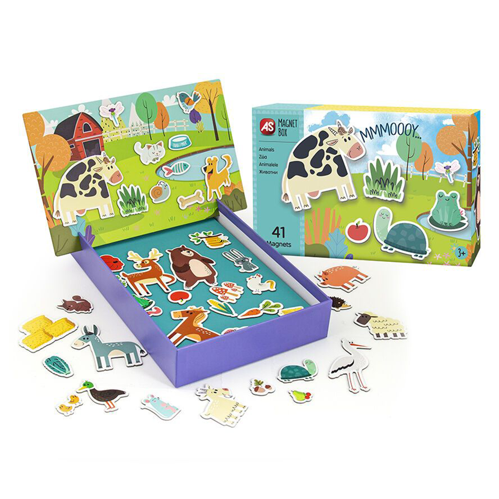 AS Magnet Box Ζωάκια 41 Εκπαιδευτικοί Χάρτινοι Μαγνήτες Για 3+ Χρονών