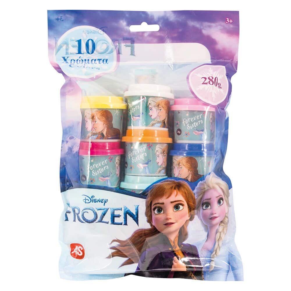 As Πλαστελινη Disney Frozen Σακουλακι Με 10 Βαζακια Και Καπακια Καλουπακια 280Gr