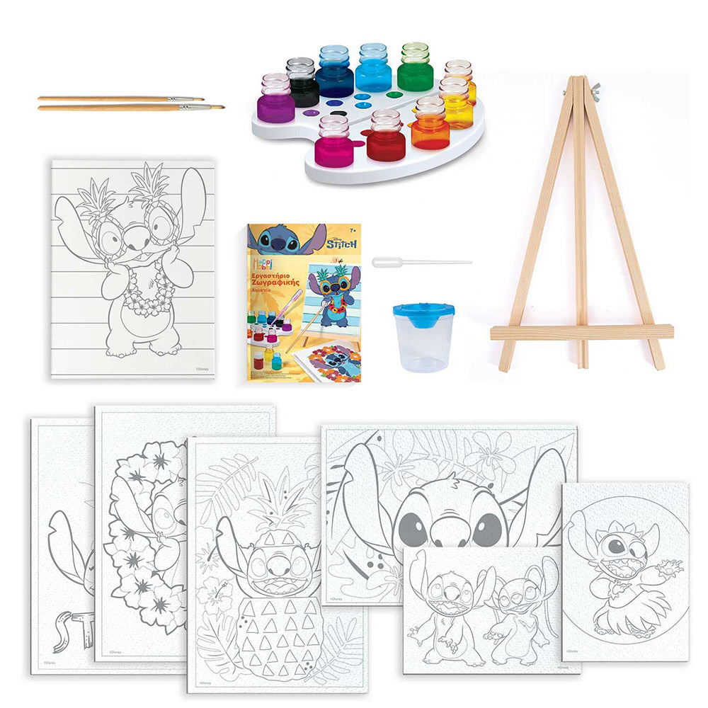 As Happi Hobbi Εργαστήριο Ζωγραφικής Disney Stitch Χρώματα Ακουαρέλας Για 7+ Χρονών