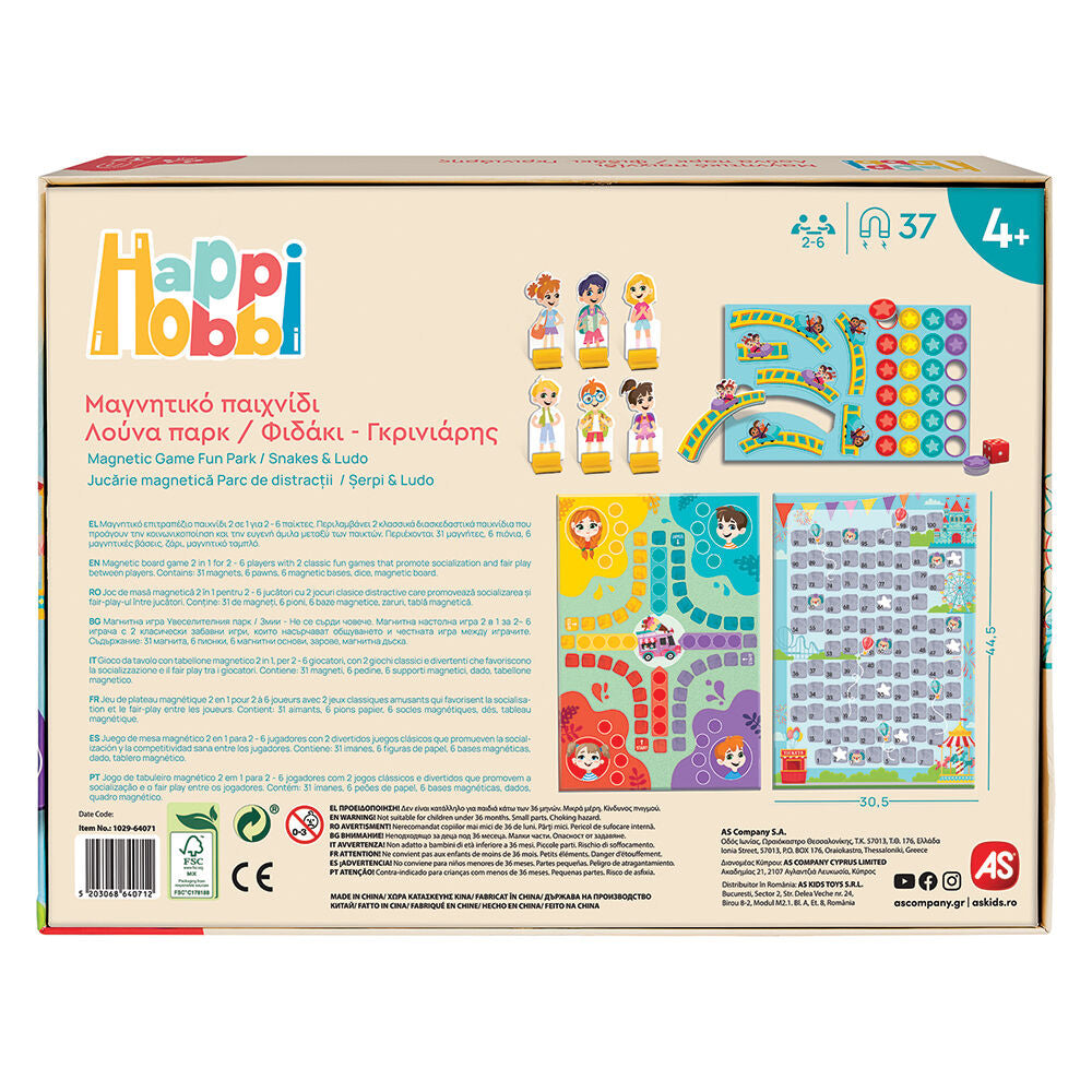AS CompanyAs HappiHobbi Μαγνητικό Επιτραπέζιο Λούνα Παρκ Φιδάκι - Γκρινιάρης Με 37 Χάρτινους Εκπαιδευτικούς Μαγνήτεςpapell.gr