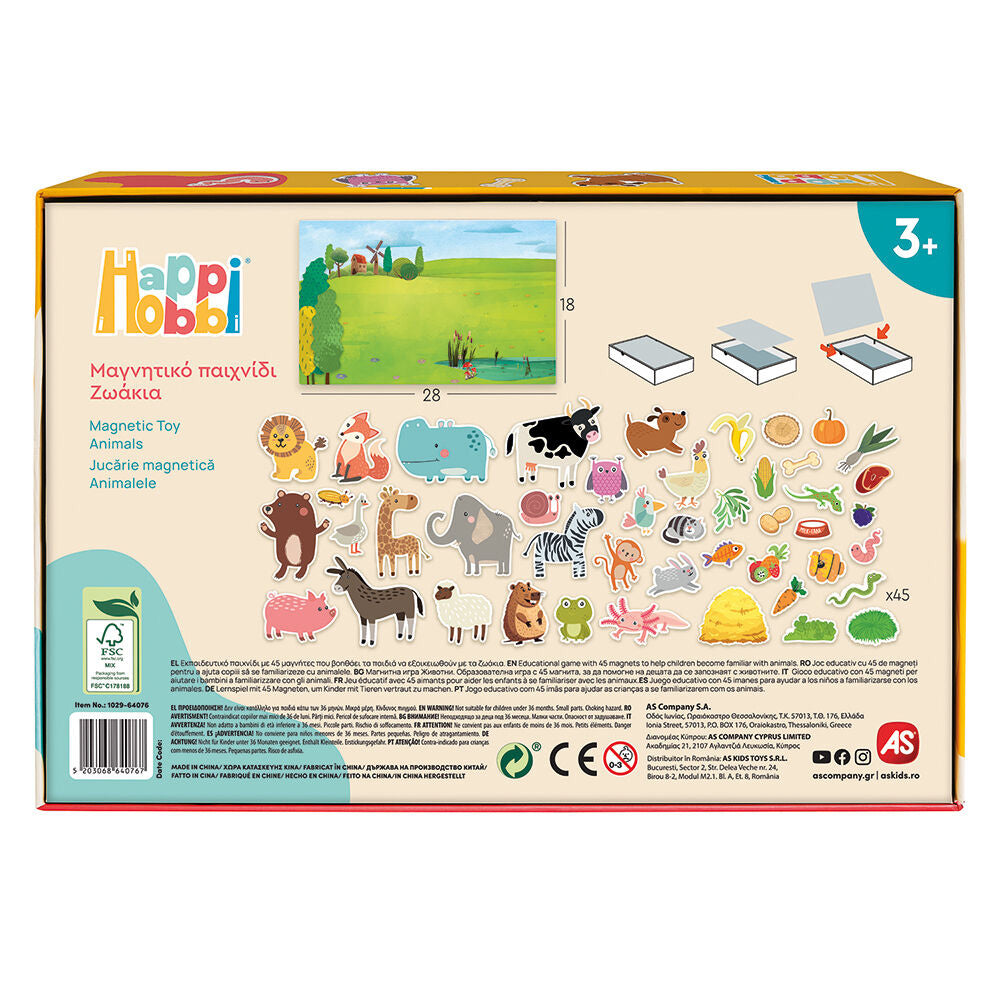 AS CompanyAs HappiHobbi Ζωάκια 45 Εκπαιδευτικοί Χάρτινοι Μαγνήτες Για 3+ Χρονώνpapell.gr