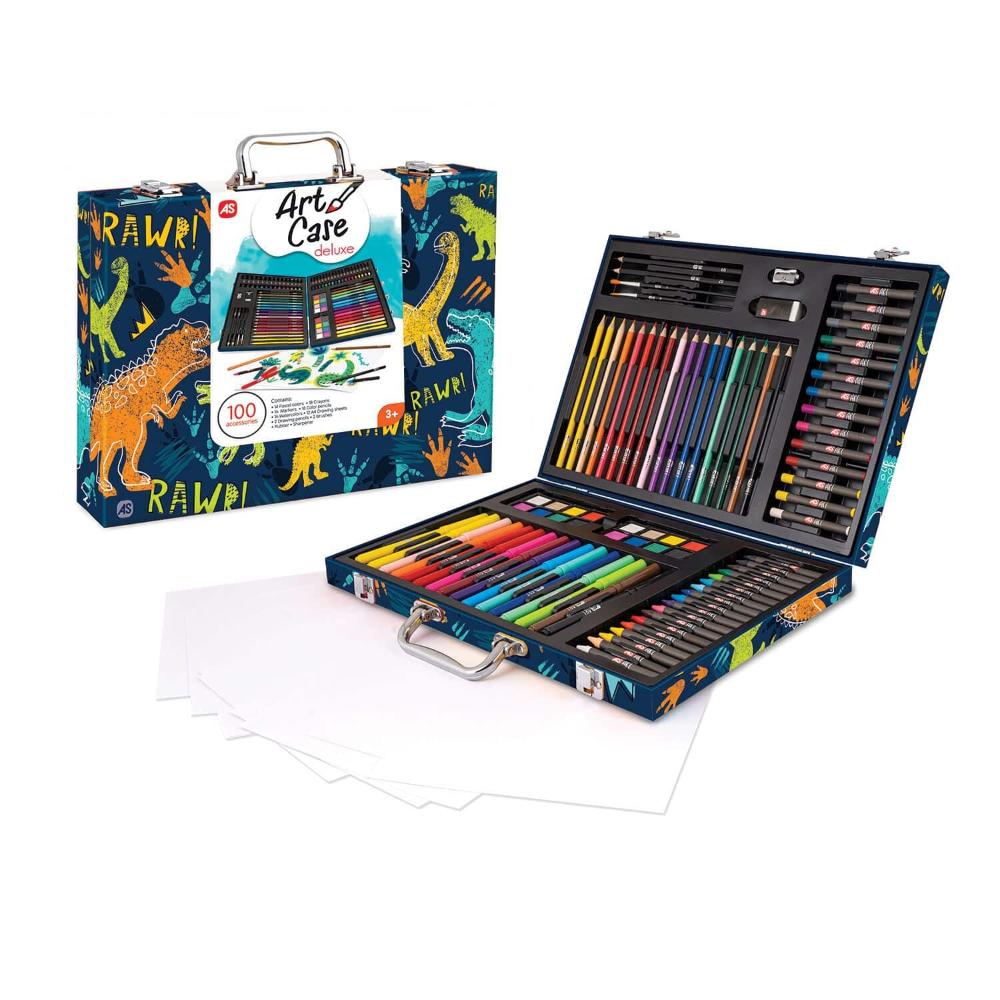 As Κασετίνα Ζωγραφικής Ξύλινη Deluxe 100 Αξεσουάρ Δεινόσαυρος