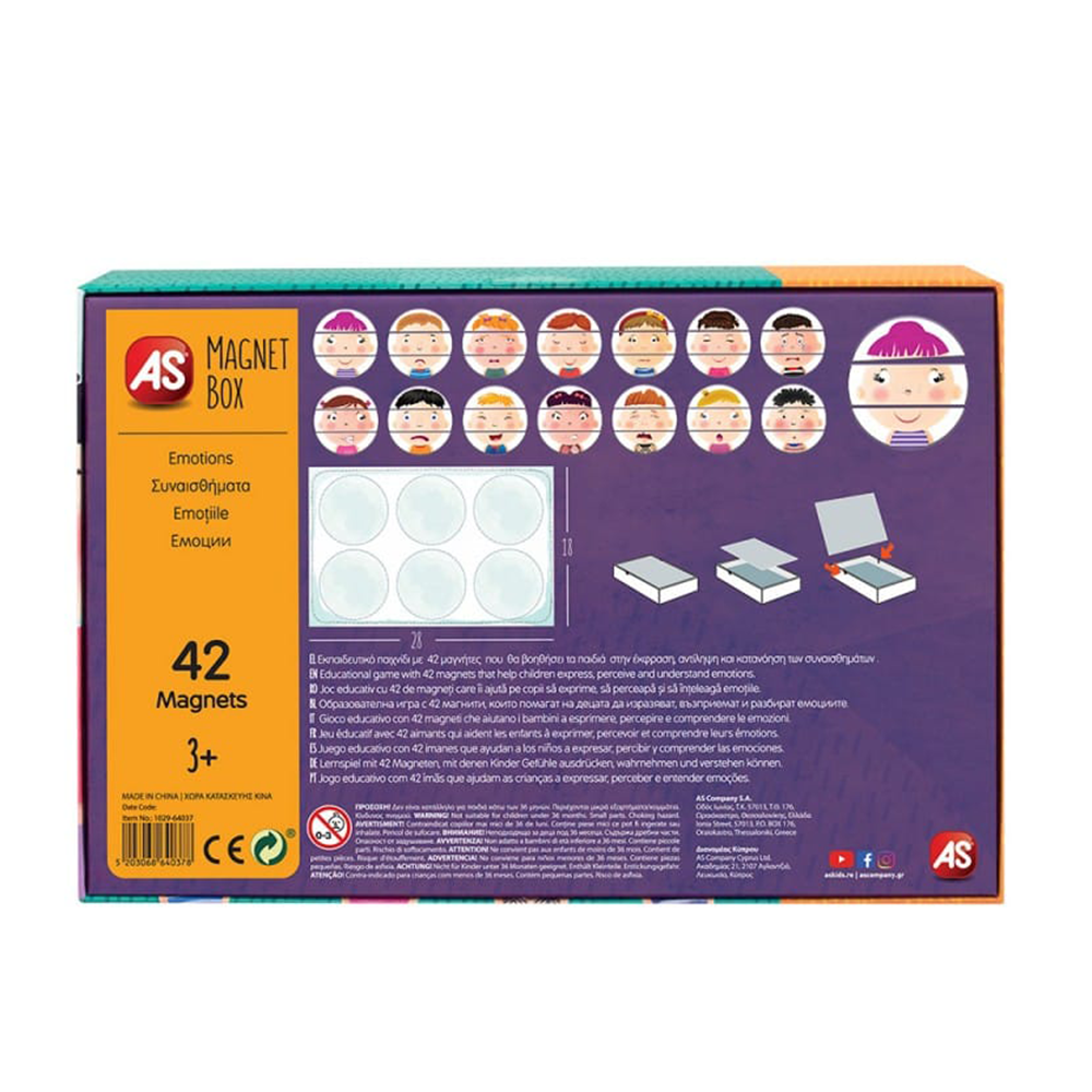 AS CompanyAS Magnet Box Συναισθήματα 42 Εκπαιδευτικοί Χάρτινοι Μαγνήτες Για 3+ Χρονώνpapell.gr