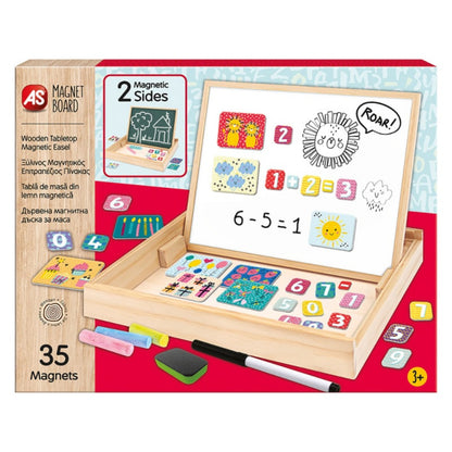 As Magnet Box Ξυλινος Μαγνητικος Επιτραπεζιος Πινακας 2 Οψεων Με 35 Μαγνητες