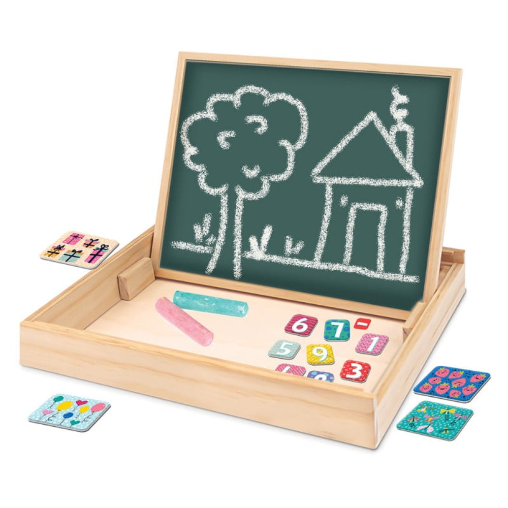 As Magnet Box Ξυλινος Μαγνητικος Επιτραπεζιος Πινακας 2 Οψεων Με 35 Μαγνητες