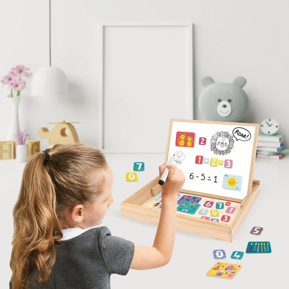 As Magnet Box Ξυλινος Μαγνητικος Επιτραπεζιος Πινακας 2 Οψεων Με 35 Μαγνητες