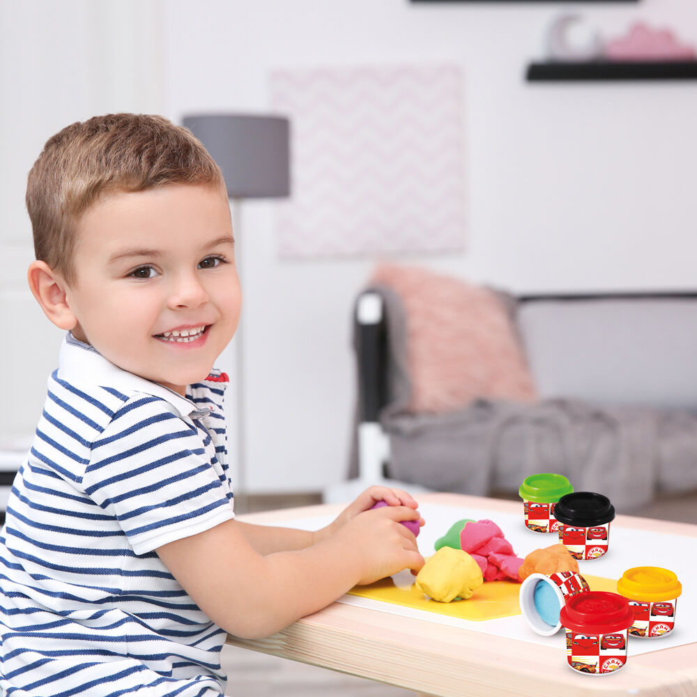 AS Πλαστελίνη Disney Cars Κουτί Με 10 Βαζάκια Και Καπάκια Καλουπάκια 500gr Για 3+ Χρονών