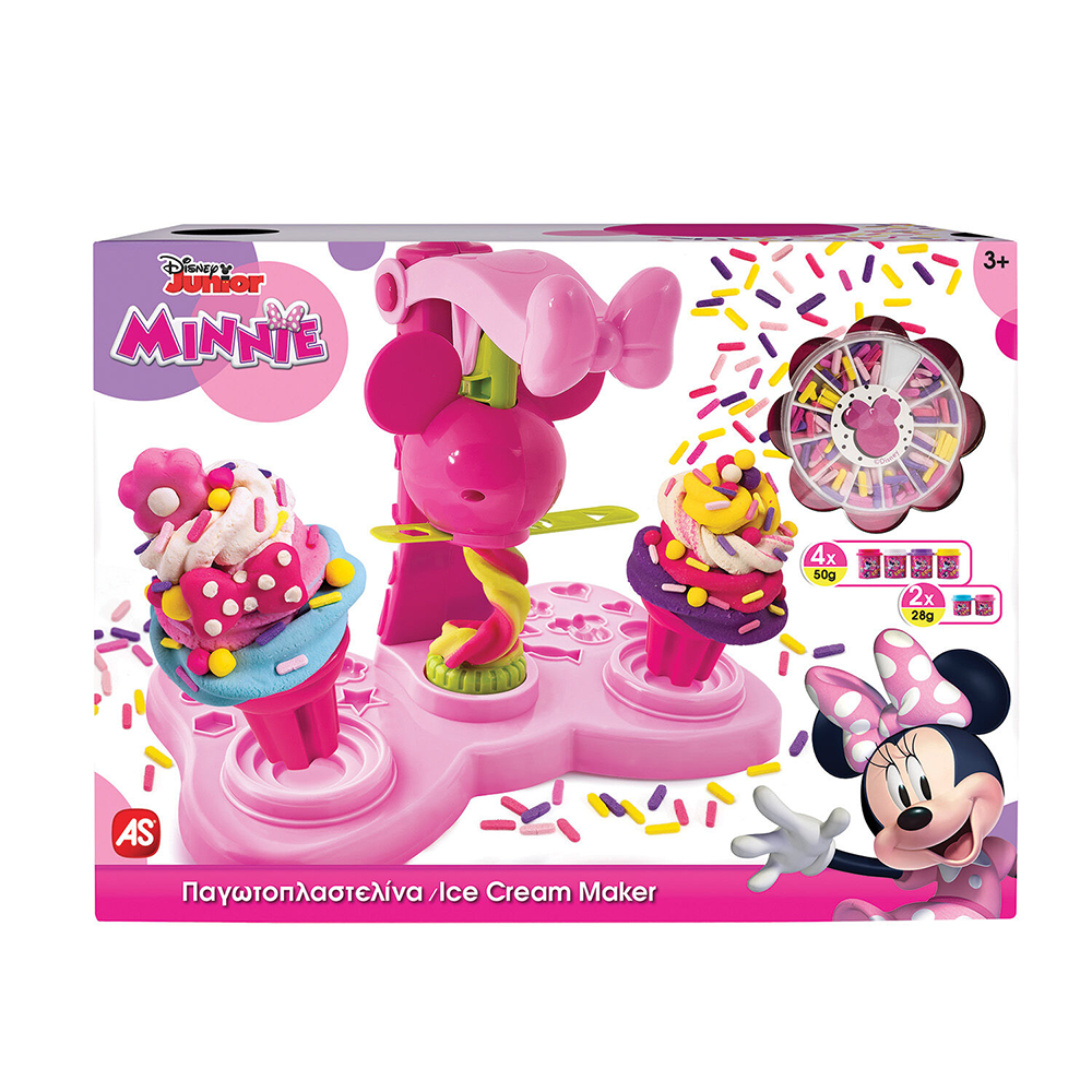 AS Πλαστελίνη Disney Minnie Παγωτοπλαστελίνα Με 6 Βαζάκια-Καπάκια Καλουπάκια 256 gr & Sprinkles