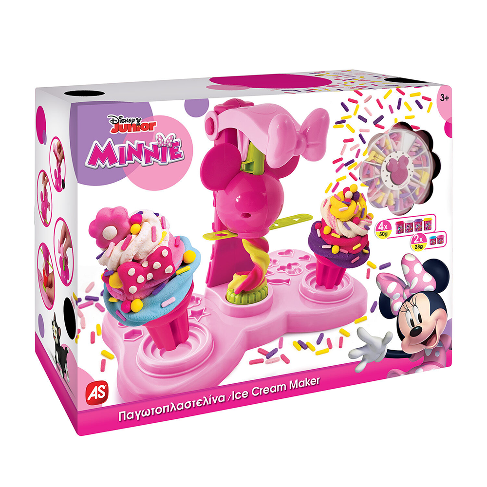 AS Πλαστελίνη Disney Minnie Παγωτοπλαστελίνα Με 6 Βαζάκια-Καπάκια Καλουπάκια 256 gr & Sprinkles