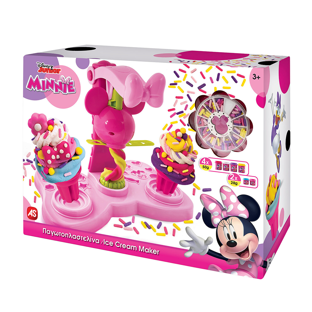 AS Πλαστελίνη Disney Minnie Παγωτοπλαστελίνα Με 6 Βαζάκια-Καπάκια Καλουπάκια 256 gr & Sprinkles