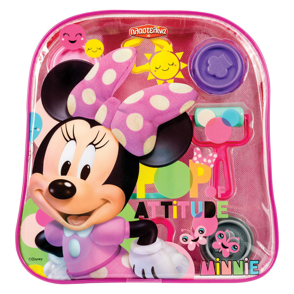 AS Πλαστελίνη Disney Minnie Τσάντα Πλάτης Με 4 Βαζάκια - Καπάκια Καλουπάκια Και 5 Εργαλεία 200gr