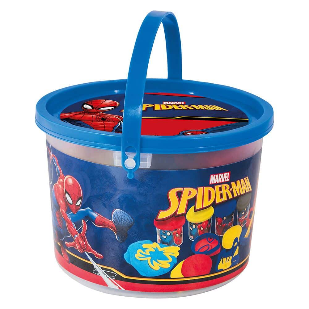 As Πλαστελινη Marvel Spiderman Κουβαδακι Με 4 Βαζακια Και 8 Εργαλεια 280Gr