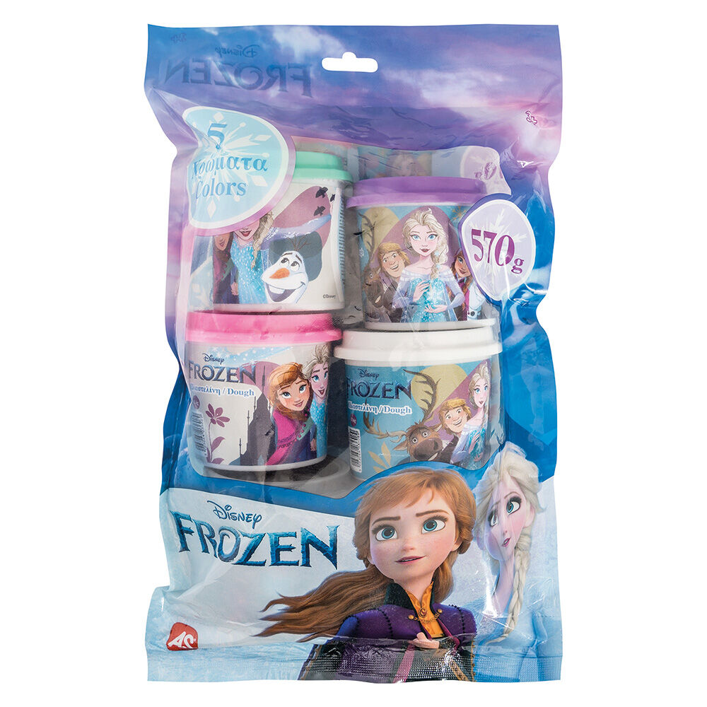AS Πλαστελίνη Disney Frozen Σακουλάκι Με 5 Βαζάκια Και Καπάκια Καλουπάκια 570 gr Για 3+ Χρονών