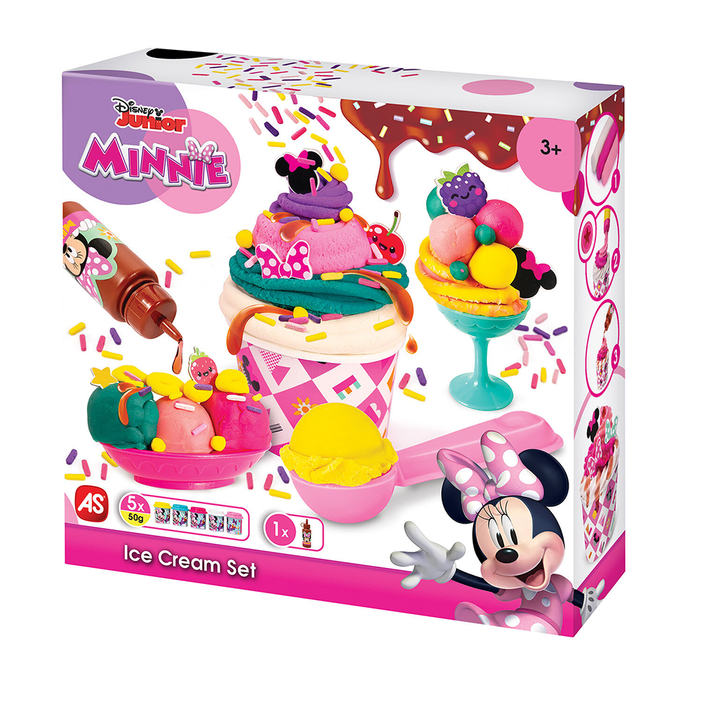 AS CompanyAS Πλαστελίνη Disney Minnie Φτιάχνω Παγωτό Με Σιρόπι Και Sprinkles Με 5 Βαζάκια 250 gr Για 3+ Χρονώνpapell.gr