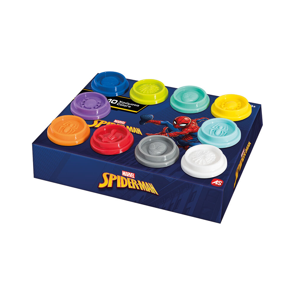 AS CompanyAS Πλαστελίνη Marvel Spiderman Κουτί Με 10 Βαζάκια Και Καπάκια Καλουπάκια 500gr Για 3+ Χρονώνpapell.gr