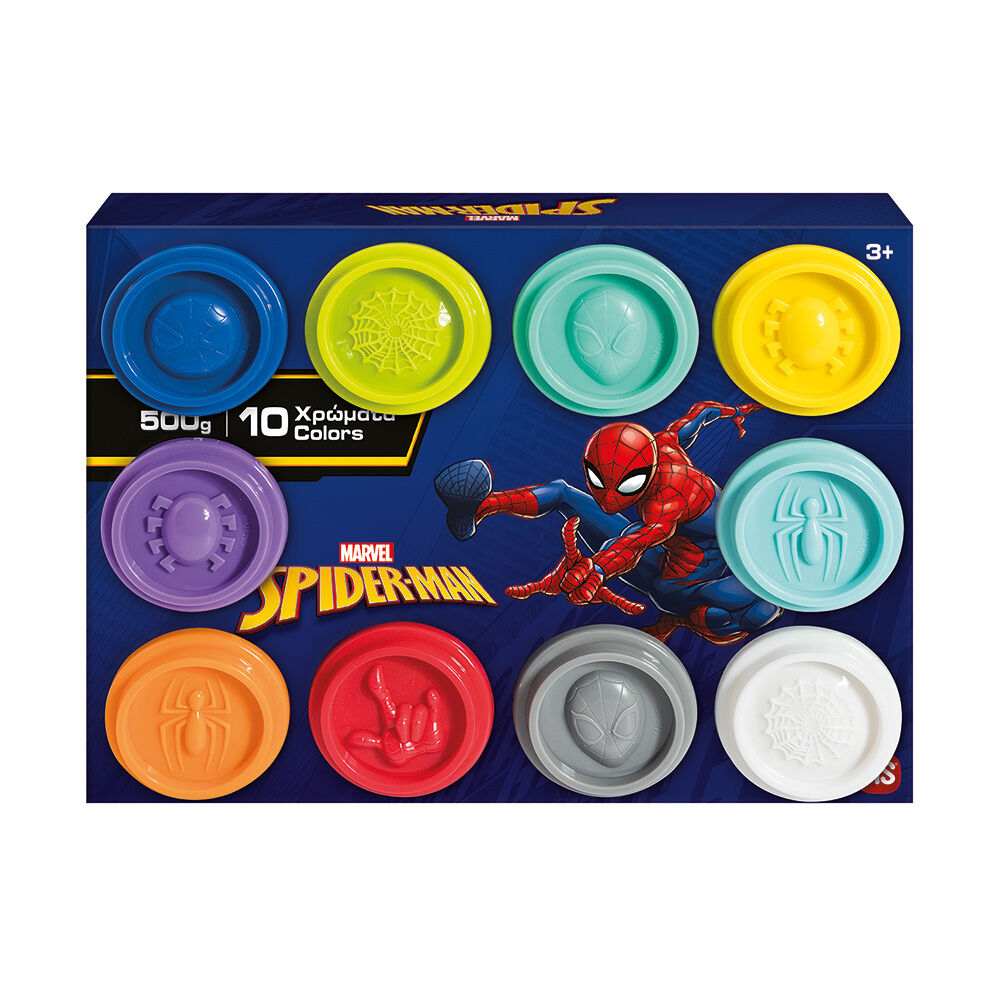 AS CompanyAS Πλαστελίνη Marvel Spiderman Κουτί Με 10 Βαζάκια Και Καπάκια Καλουπάκια 500gr Για 3+ Χρονώνpapell.gr
