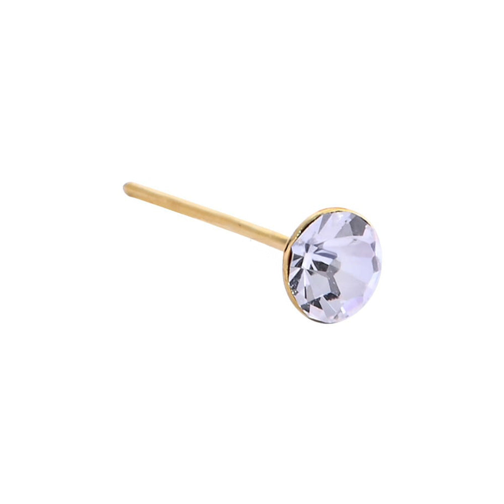 AsimiAsimi Επίχρυσο Σκουλαρίκι Μύτης Λευκό Στρας 3mm - 1 Τμχpapell.gr