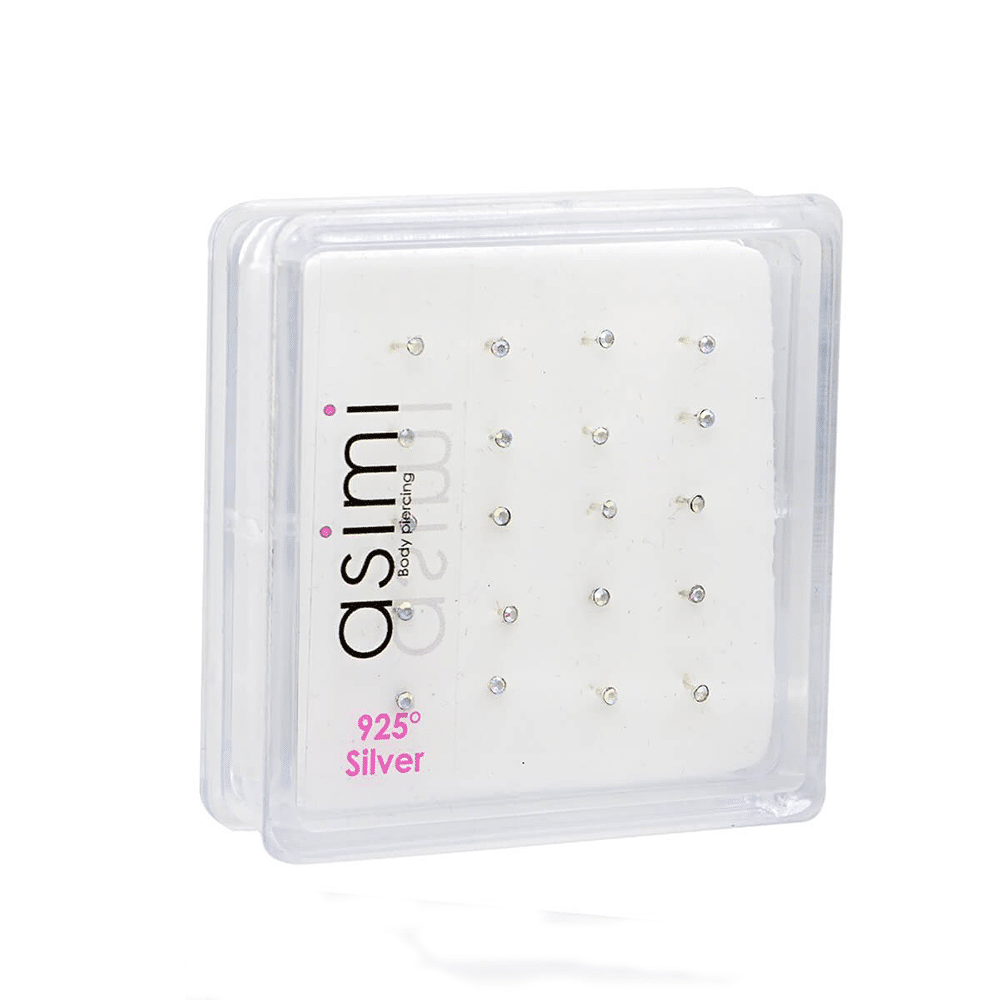 Ασημενιο Σκουλαρικι Μυτης 1,5Μμ Ιριδιζον Λευκο