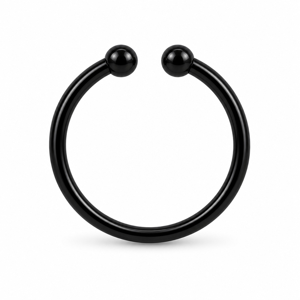 Asimi Ασημένιος Άτρυπητος Κρίκος Μύτης Μαύρος Sterling Silver 925° 10mm - 1 Τμχ