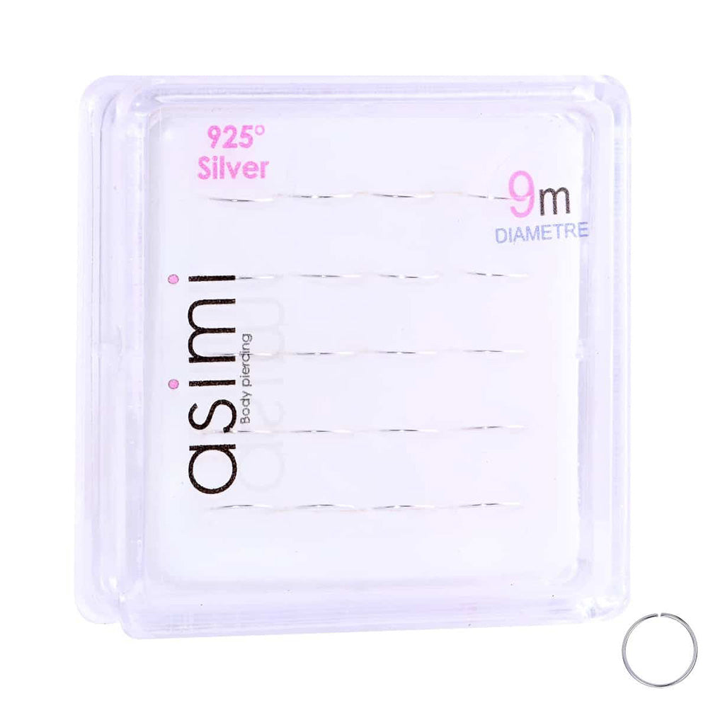 Asimi Ασημένιος Κρίκος Μύτης 0,4Χ9 mm - 1 Τμχ