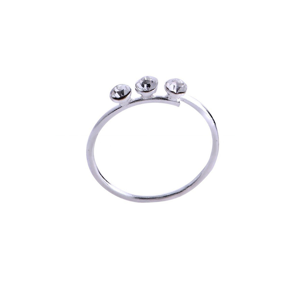 AsimiAsimi Ασημένιος Κρίκος Μύτης 10mm 3 πέτρες 1.5mm - 1 Τμχpapell.gr