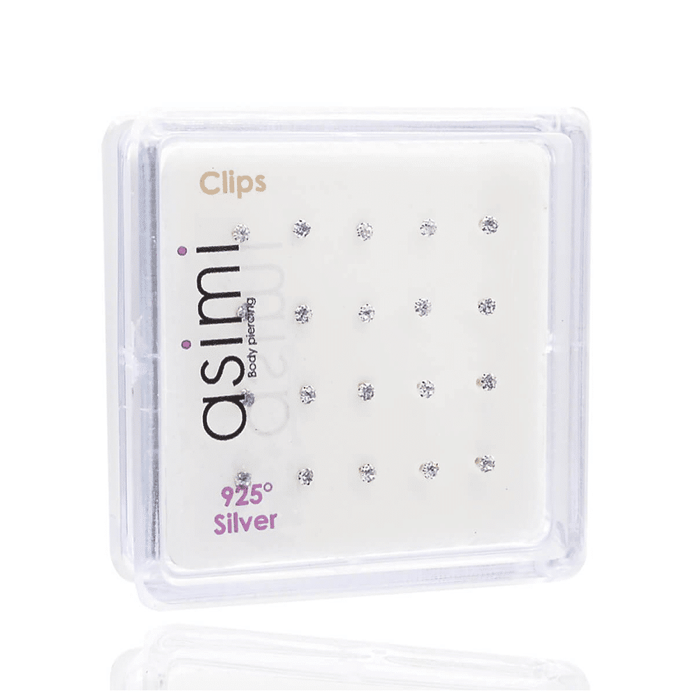 AsimiAsimi Ασημένιο Σκουλαρίκι Μύτης Λευκό Με Γατζάκια 2mm - 1 Τεμάχιοpapell.gr