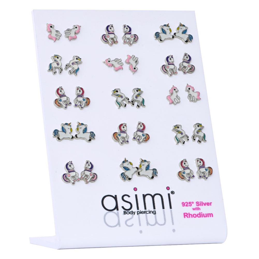 ASIMIAsimi Ασημένια Παιδικά Σκουλαρίκια Μονόκερος - 1 Ζευγάριpapell.gr