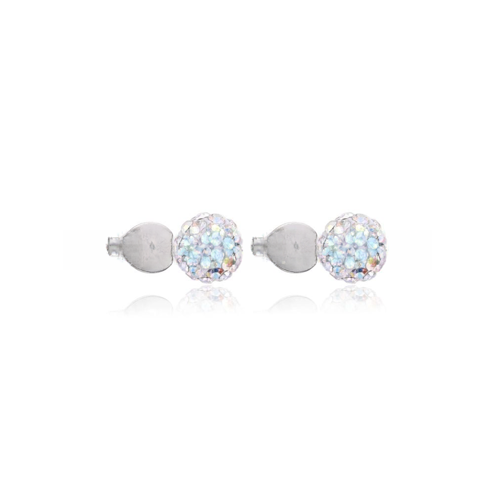 Asimi Ατσάλινα Σκουλαρίκια Discoball με Crystal 6/8mm Surgical Steel 316L – 1 Ζευγάρι
