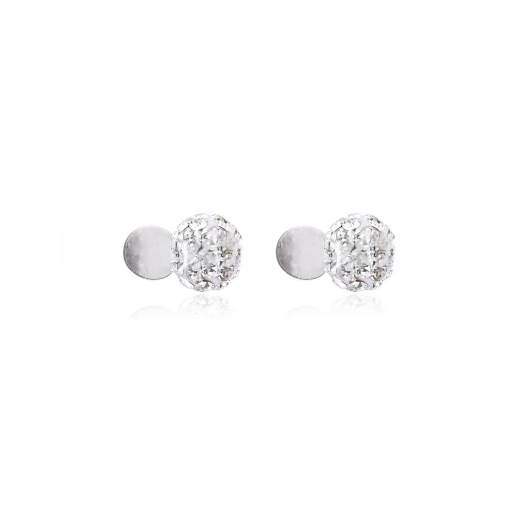 Asimi Ατσάλινα Σκουλαρίκια Discoball με Crystal 6/8mm Surgical Steel 316L – 1 Ζευγάρι
