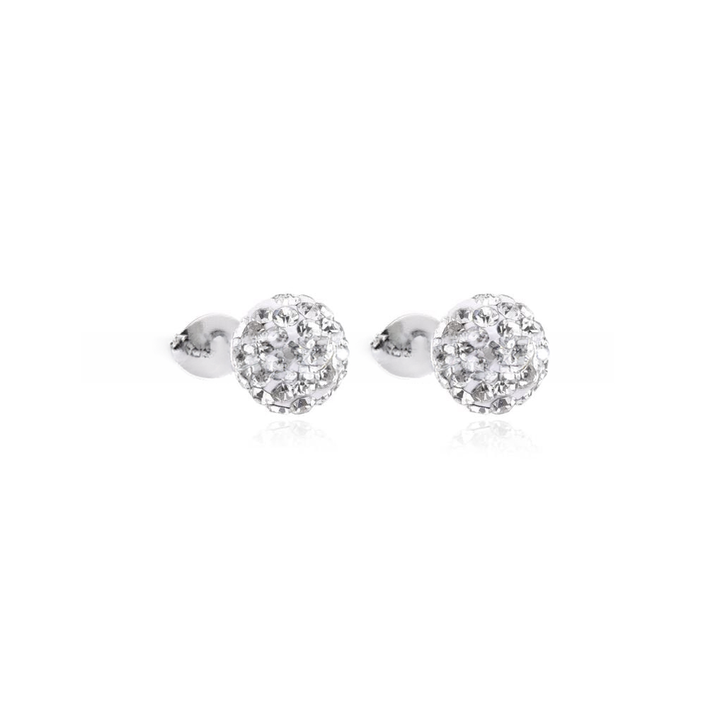 Asimi Ατσάλινα Σκουλαρίκια Discoball με Crystal 6/8mm Surgical Steel 316L – 1 Ζευγάρι
