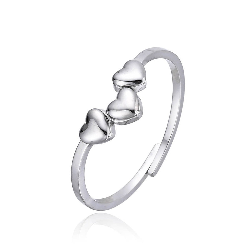 Asimi Γυναικείο Δαχτυλίδι από Ανοξείδωτο Ατσάλι με Καρδιές – 1 Τμχ