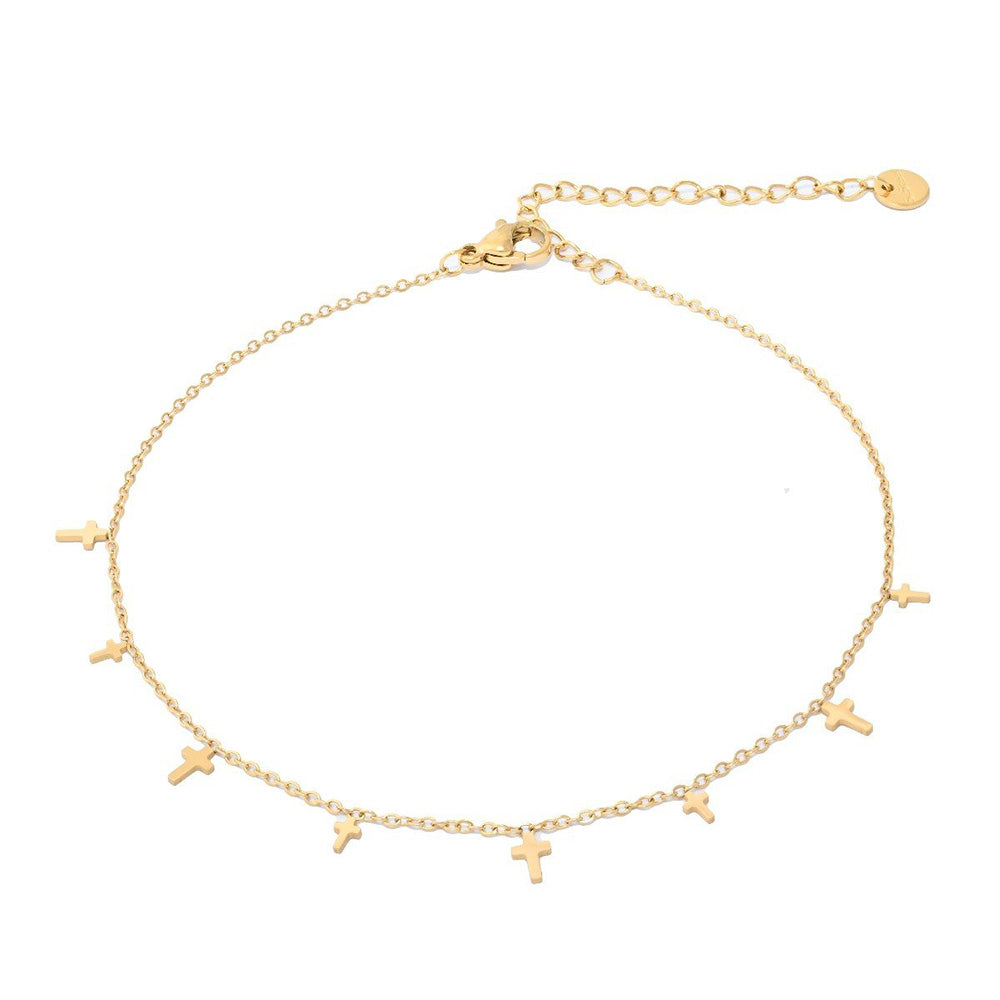 AsimiAsimi Επίχρυση Αλυσίδα Ποδιού Stainless Steel Σταυροίpapell.gr