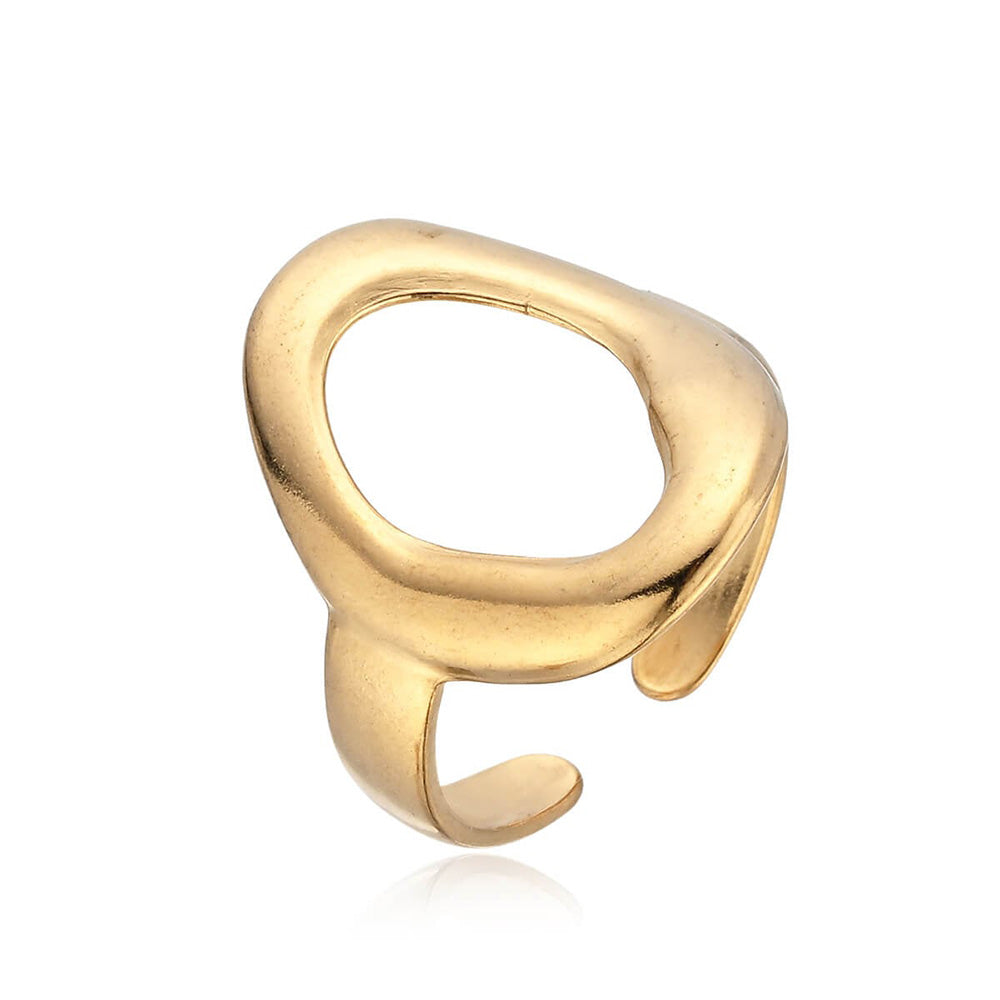 Asimi Επίχρυσο Γυναικείο Δαχτυλίδι από Ανοξείδωτο Ατσάλι One Size – 1 Τμχ
