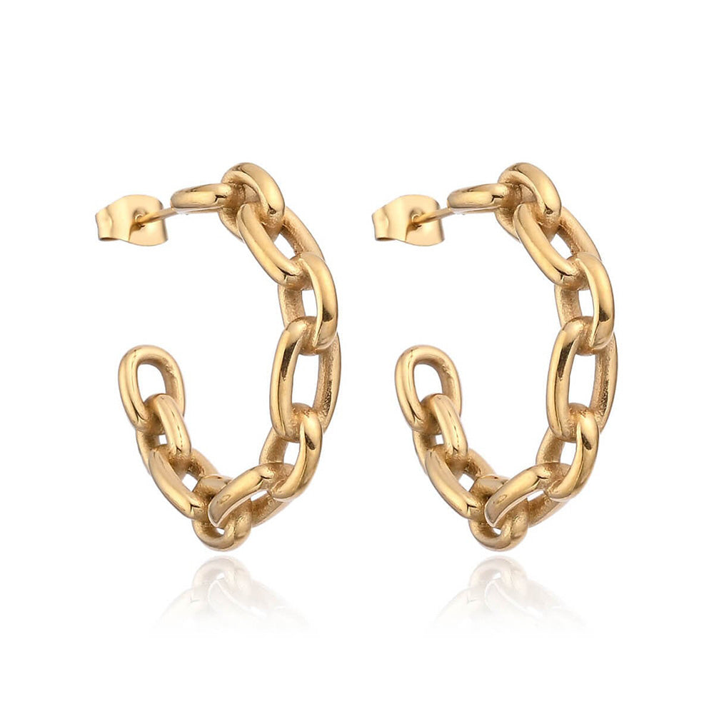 Asimi Επίχρυσο Γυναικείο Σκουλαρίκι από Ανοξείδωτο Ατσάλι – 1 Ζευ