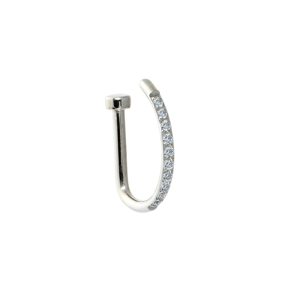 Asimi Ψεύτικο Piercing Μύτης με Ζιρκόν Surgical Steel 316L