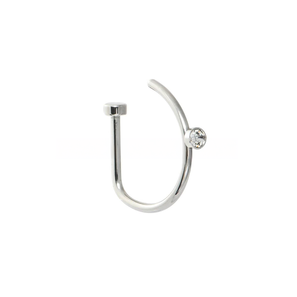 Asimi Fake Σκουλαρίκι Μύτης Ασημί 0,8x8mm Surgical Steel 316L - 1 Τμχ