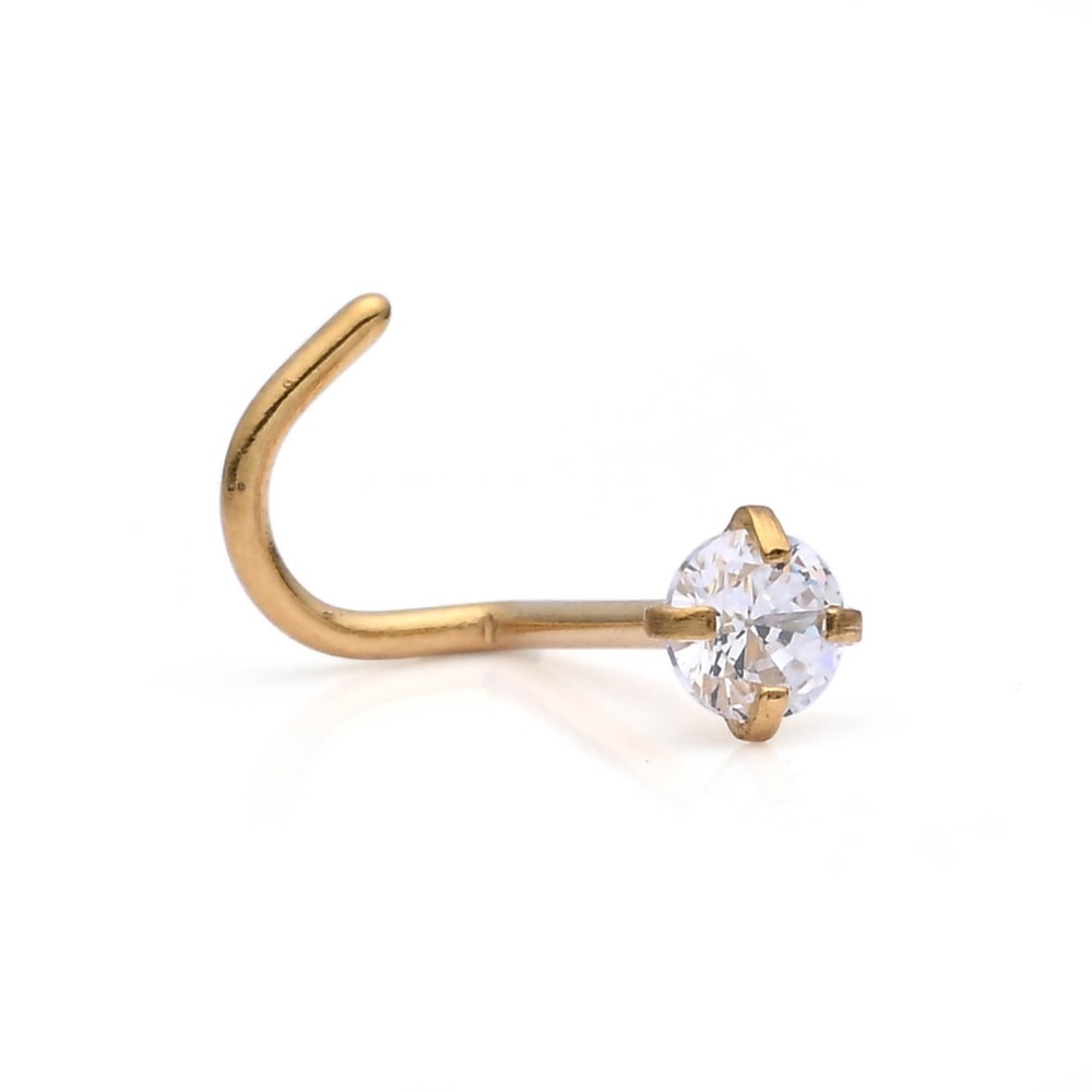Asimi Επίχρυσος Κρίκος Μύτης 0,8x8x2 mm Surgical Steel 316L - 1 Τμχ