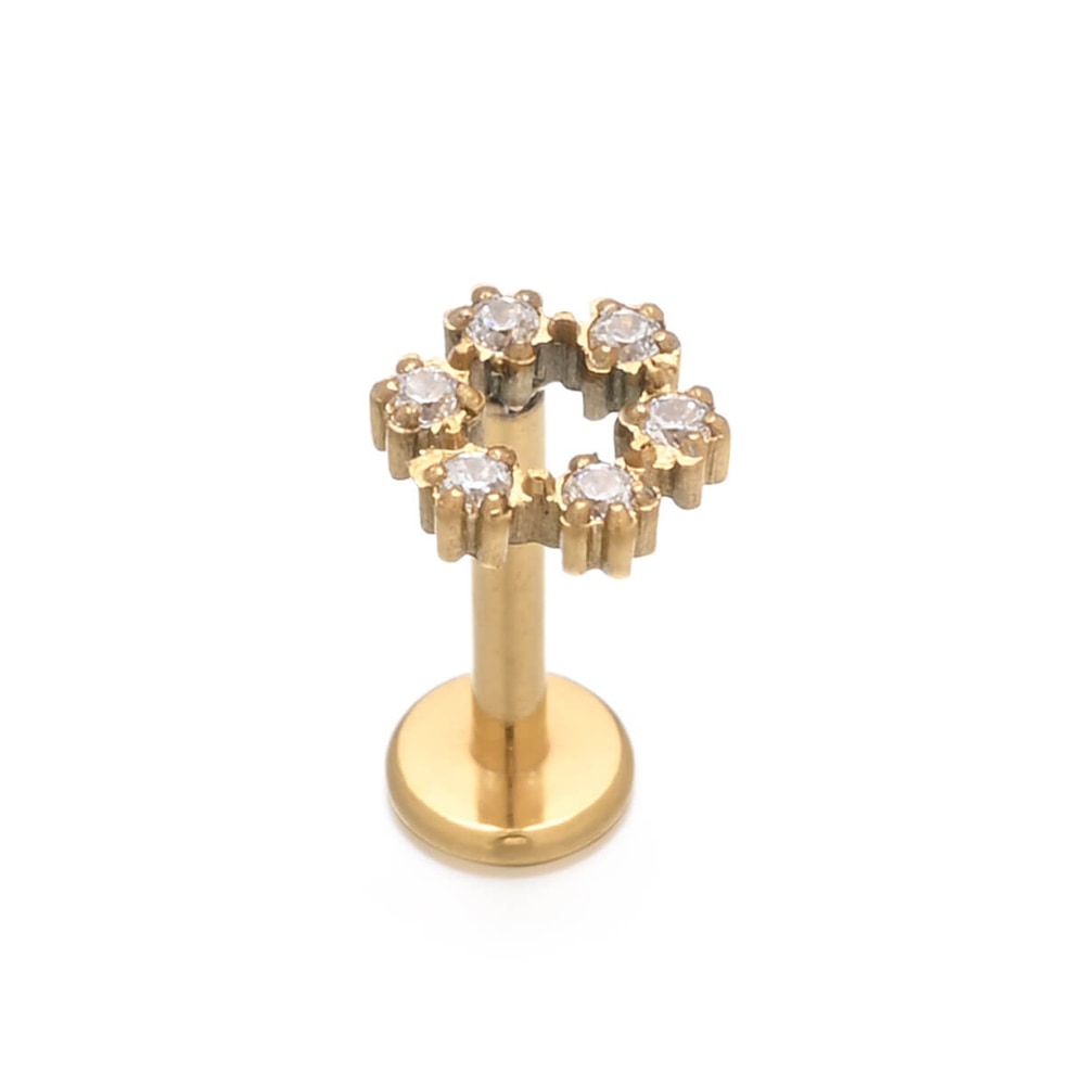 Asimi Gold Plated Labret Tragus Surgical Steel 316L - 1 Tμχ