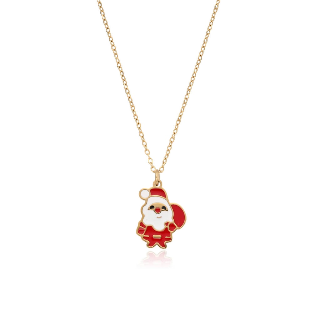 Asimi Επίχρυσο Κολιέ Santa Claus Stainless Steel