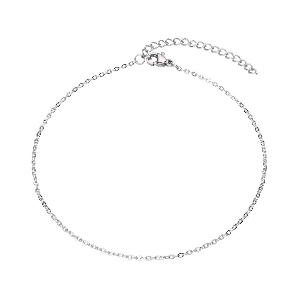 Asimi Γυναικεία Αλυσίδα Ποδιού Ασημί Stainless Steel 1.56mm 24 εκ