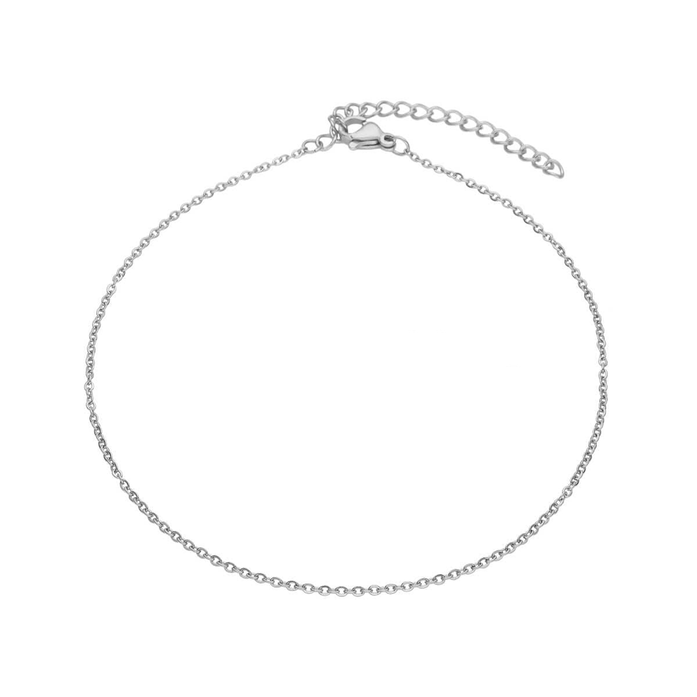 Asimi Γυναικεία Αλυσίδα Ποδιού Ασημί Stainless Steel 1.58mm 24 εκ