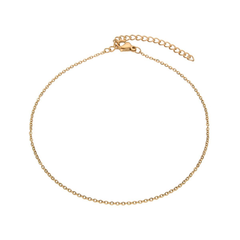 Asimi Γυναικεία Αλυσίδα Ποδιού Επίχρυση Stainless Steel 1.58mm 24 εκ