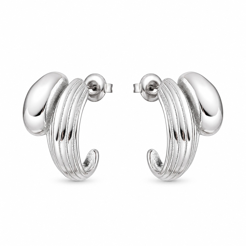 Asimi Γυναικεία Σκουλαρίκια Ασημί Stainless Steel Nickel Free - 1 Ζευγάρι